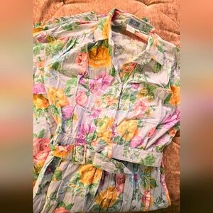 💐Vintage tag floral button down dress with pockets!!!!🌸🏵
